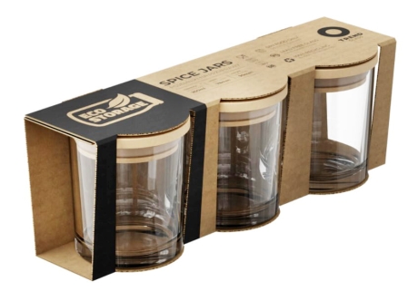 Przejdź do produktu Pojemniki szklane na przyprawy Spice Jars ECO 200ml - 3 sztuki