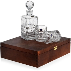 Kryształowy zestaw do whisky Bohemia DIPLOMAT 6+1 w skrzynce z GRAWEREM