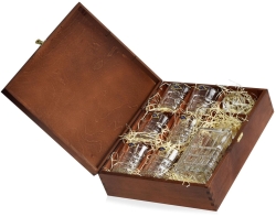 Kryształowy zestaw do whisky Bohemia DIPLOMAT 6+1 w skrzynce z GRAWEREM