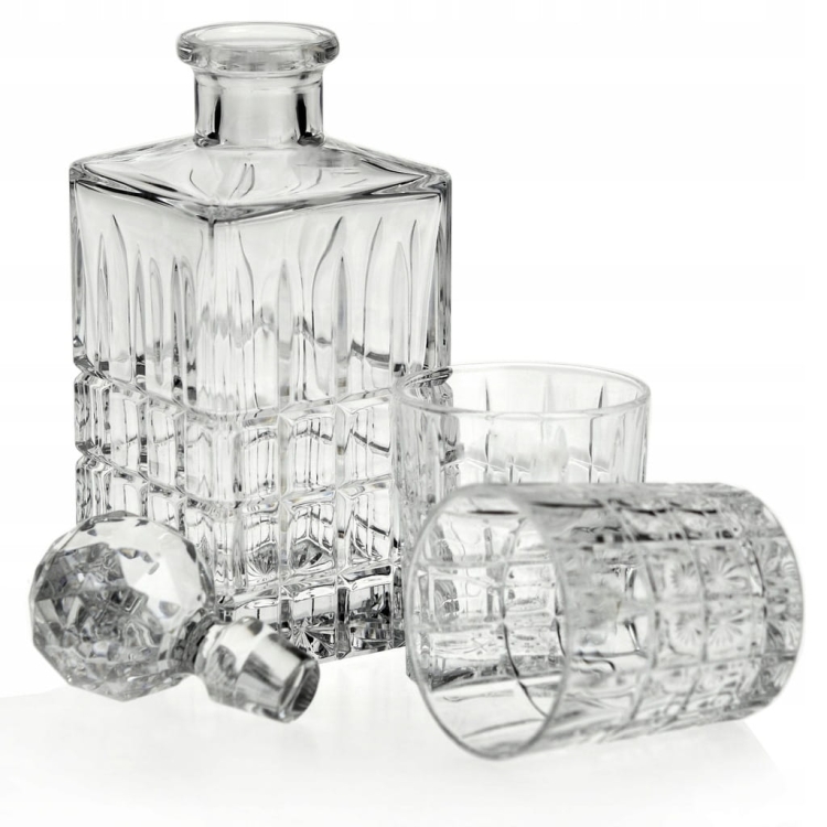 Kryształowy zestaw do whisky Bohemia DIPLOMAT 6+1 w skrzynce z GRAWEREM