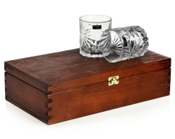 Kryształowe szklanki do whisky Bohemia FIORE 320ml w skrzynce z GRAWEREM