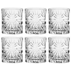 Kryształowe szklanki do whisky Bohemia FIORE 320ml w skrzynce z GRAWEREM