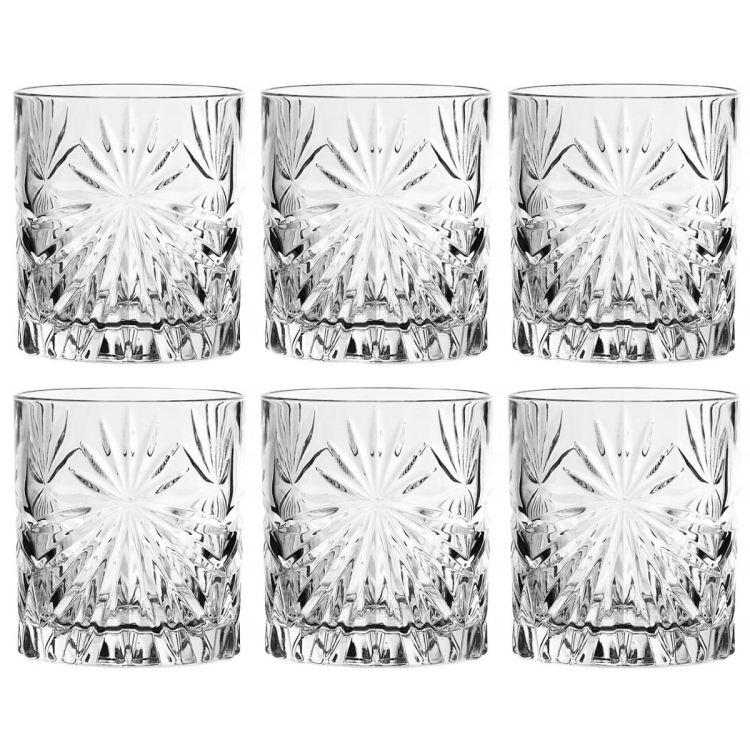Kryształowe szklanki do whisky Bohemia FIORE 320ml w skrzynce z GRAWEREM