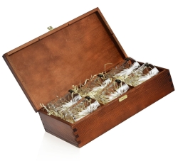 Kryształowe szklanki do whisky Bohemia FIORE 320ml w skrzynce z GRAWEREM