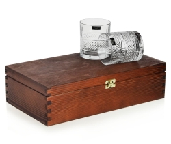 Kryształowe szklanki do whisky Bohemia ELEGANTE 340ml w skrzynce z GRAWEREM