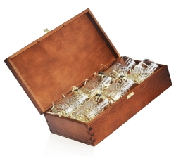 Kryształowe szklanki do whisky Bohemia ELEGANTE 340ml w skrzynce z GRAWEREM