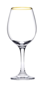 PASABAHCE Golden Touch Amber kieliszki do wina 460 ml złoty pasek