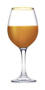 PASABAHCE Golden Touch Amber kieliszki do wina 460 ml złoty pasek