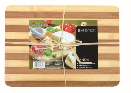 Przejdź do produktu Bambusowa deska do krojenia paski AMBITION Panda 35x25cm 