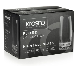 Piękne szklanki long drink do soku wody KROSNO Fjord 350ml 6szt