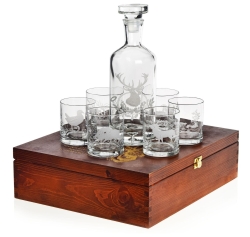 Komplet do whisky 6+1 "Myśliwski" karafka + szklanki w skrzynce (5)