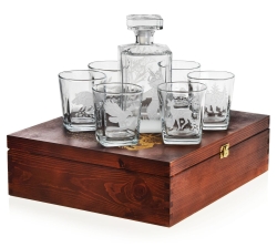 Komplet do whisky 6+1 "Myśliwski" karafka + szklanki w skrzynce (6)
