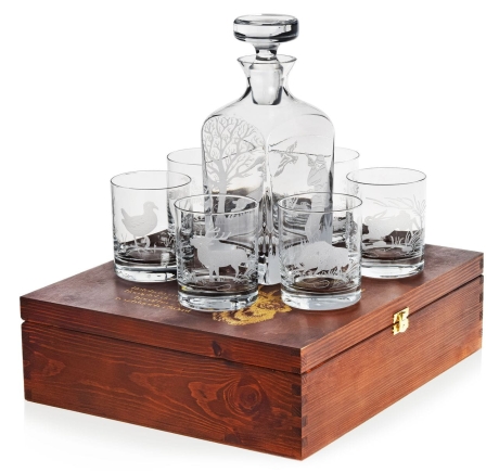 Przejdź do produktu Komplet do whisky 6+1 "Myśliwski" karafka + szklanki w skrzynce (7)