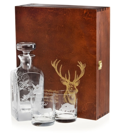 Przejdź do produktu Komplet do whisky 6+1 "Myśliwski" karafka + szklanki w skrzynce (7)