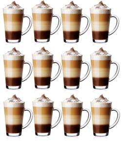 Komplet szklanek do kawy, latte Iwo 300 ml 12szt