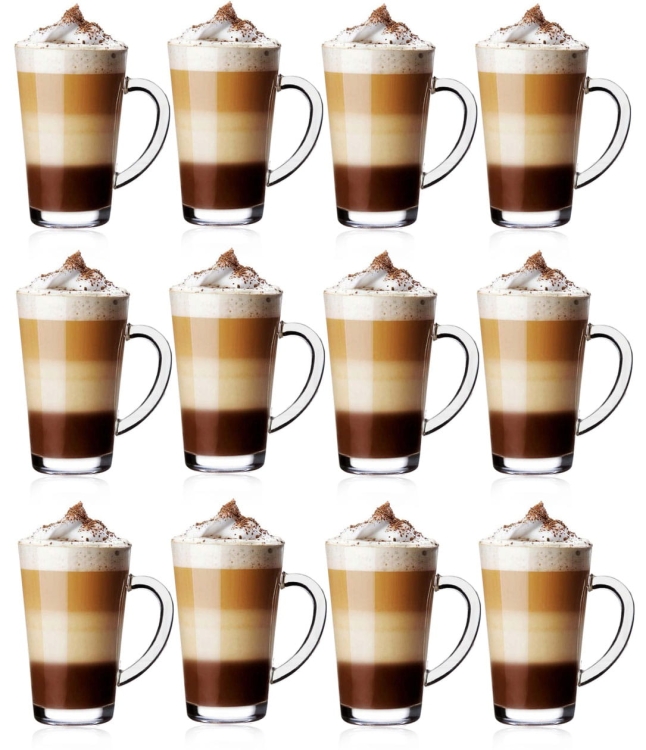 Komplet szklanek do kawy, latte Iwo 300 ml 12szt