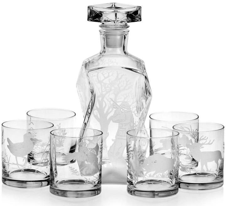 Myśliwski komplet do whisky 6+1 karafka 750ml + szklanki 220ml