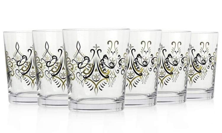 Szklanki ze wzorem góralskim Krosno FOLK Parzenica 6x 250ml