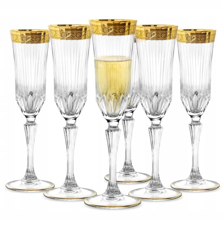 Przejdź do produktu Kieliszki do szampana złote Bohemia MIRADOR 180ml