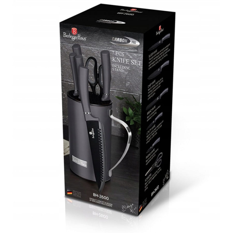 Berlinger Haus komplet noże stojak Carbon BH-2600