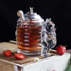 Kryształowy pojemnik na miód BOHEMIA "TEDDY BEAR" 350 ml