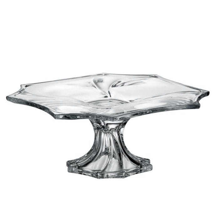 Szklana patera do tortów ciast Bohemia Neptun 33cm