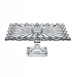 Szklana patera do tortów ciast Bohemia Pierce 32cm