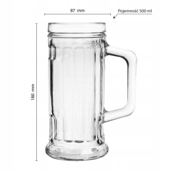 Solidny kufel do piwa z rączką STREAK 500ml 1szt