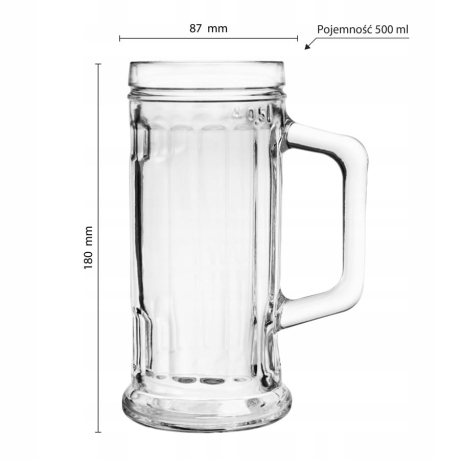 Przejdź do produktu Solidny kufel do piwa z rączką STREAK 500ml 1szt