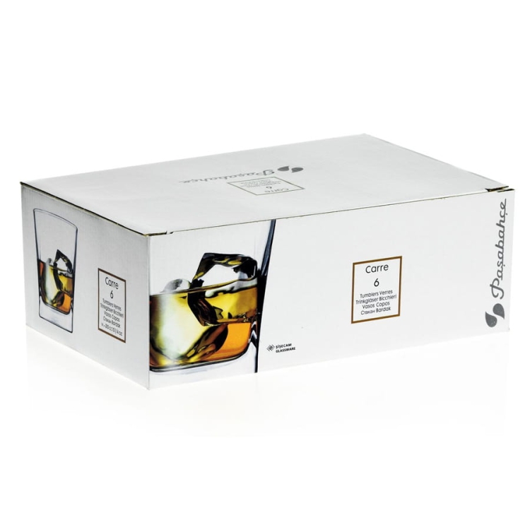 PASABAHCE Carre szklanki do whisky soku 310ml