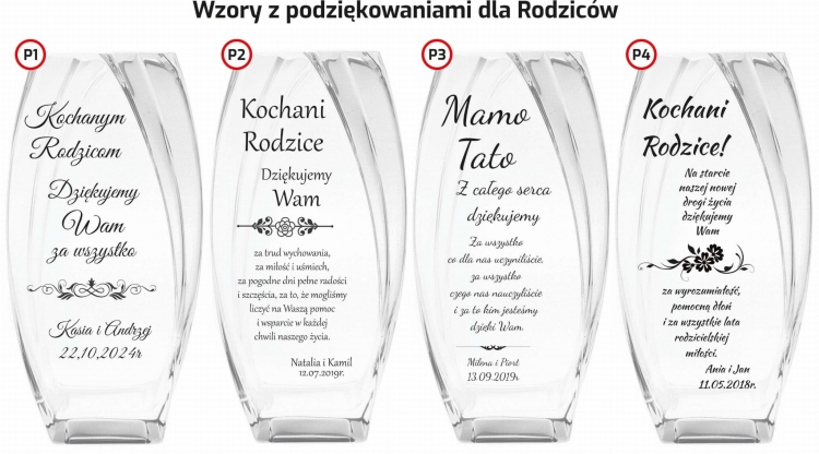 Wazon dekoracyjny na kwiaty 32cm z grawerem, na ślub, podziękowania