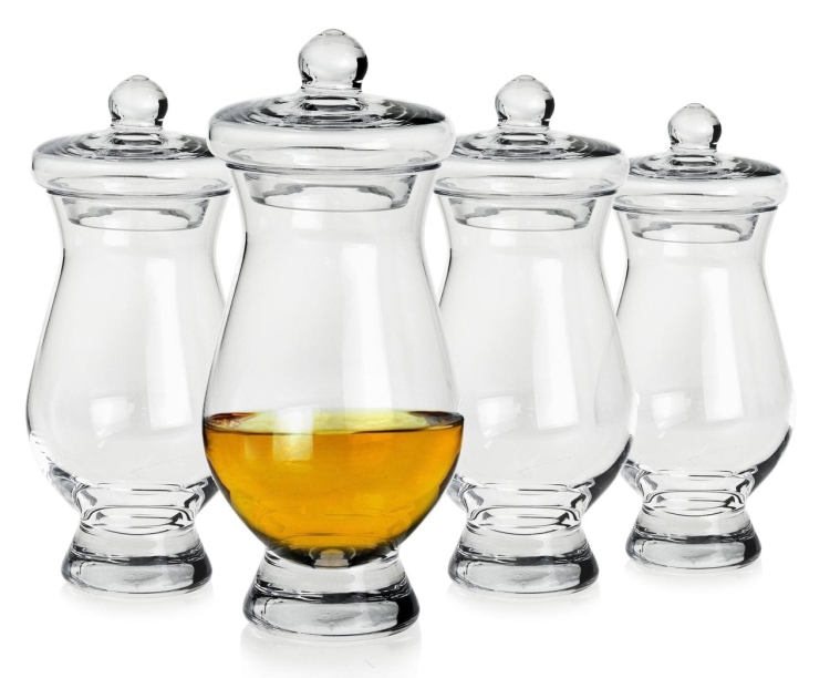 Degustacyjne kieliszki z pokrywką do whisky 200ml 4szt