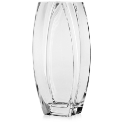 Szklany dekoracyjny, bezbarwny, solidny wazon na kwiaty 26cm