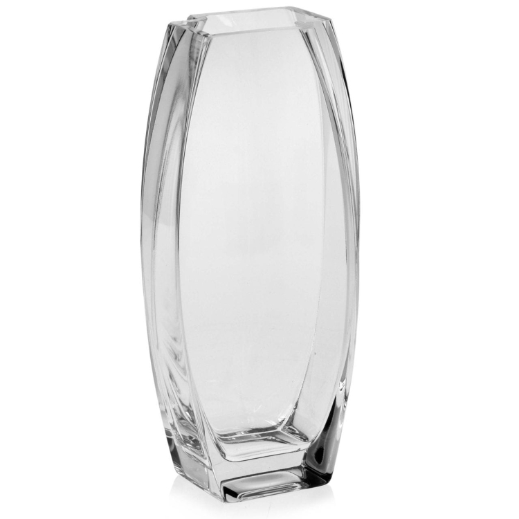 Szklany dekoracyjny, bezbarwny, solidny wazon na kwiaty 26cm
