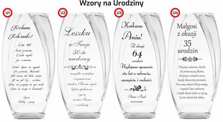 Wazon dekoracyjny na kwiaty 26cm z grawerem, na ślub, podziękowania, rocznicę