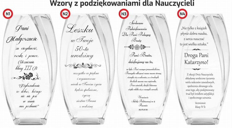 Wazon dekoracyjny na kwiaty 26cm z grawerem, na ślub, podziękowania, rocznicę