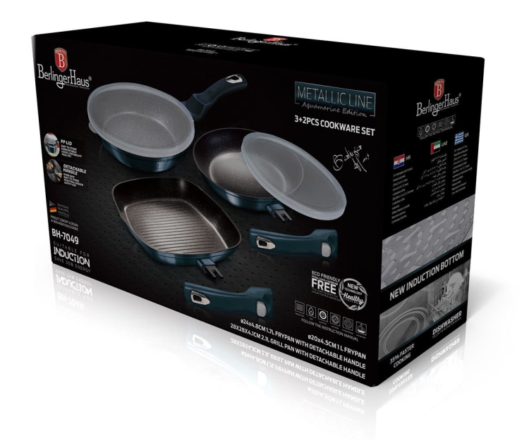 Zestaw 3 patelni indukcja Berlinger Haus BH-7049