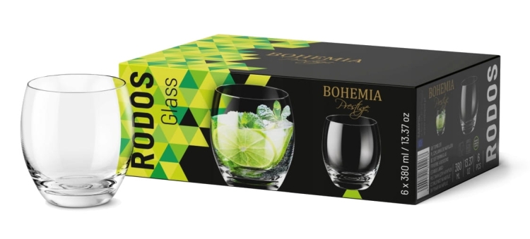 Szklanki do wody soku whisky Bohemia RODOS 380ml