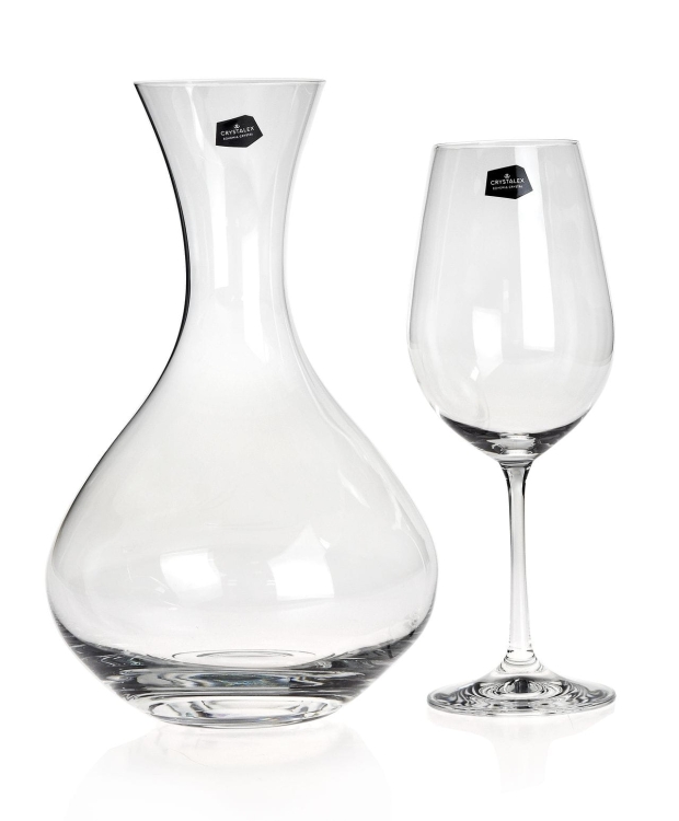 Komplet do wina wody karafka + 6 kieliszków Bohemia VIOLA 6+1