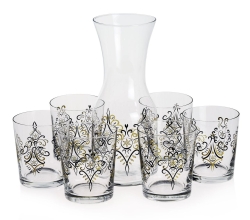 KROSNO Folk Parzenica 6+1 komplet do wody soku karafka + szklanki