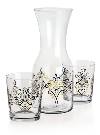 Przejdź do produktu KROSNO Parzenica 6+1 komplet do wody soku karafka + szklanki ze wzorem góralskim