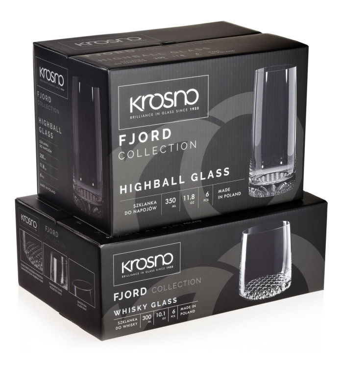 KROSNO Fiord szklanki niskie + wysokie | 300+350ml | 12 szt.