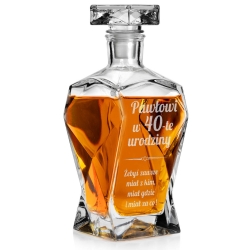Karafka do whisky 750ml z grawerem na urodziny prezent (Łamana)