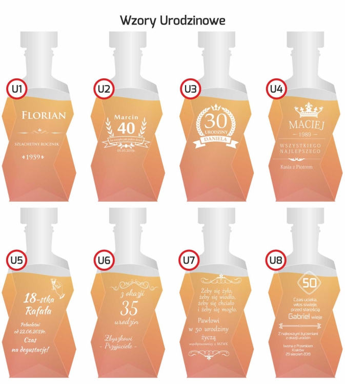 Karafka do whisky 750ml z grawerem na urodziny prezent (Łamana)