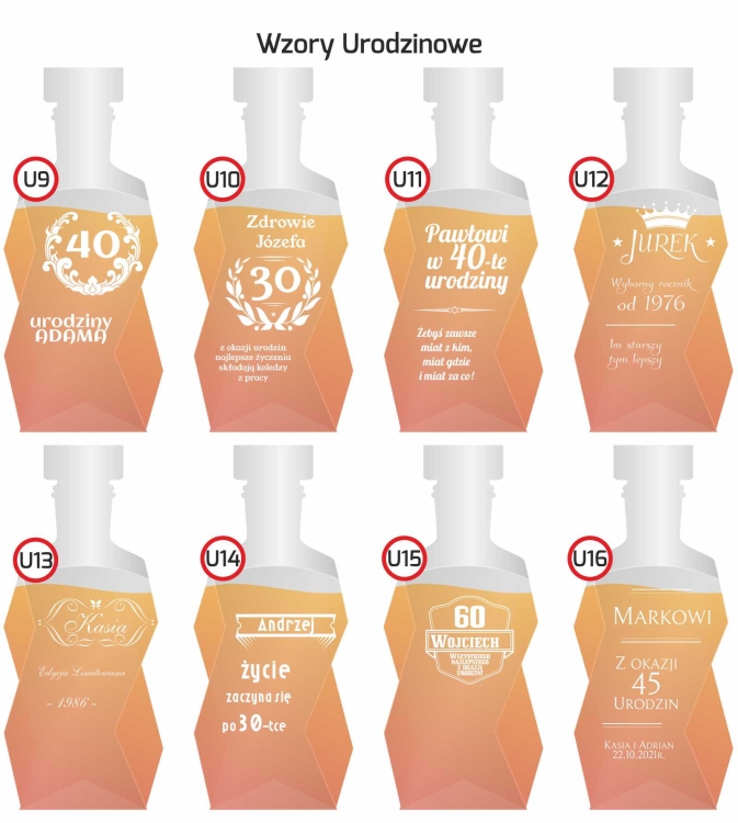 Karafka do whisky 750ml z grawerem na urodziny prezent (Łamana)