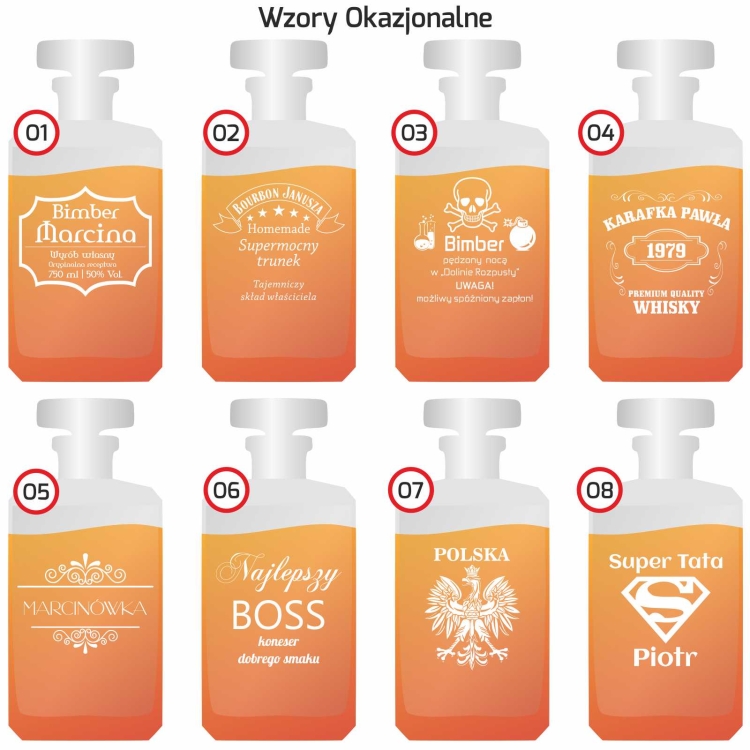 Karafka do whisky 700ml z grawerem na urodziny prezent (Burbon)