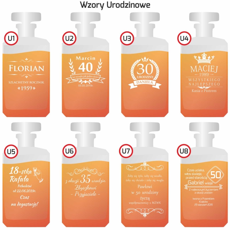 Karafka do whisky 700ml z grawerem na urodziny prezent (Burbon)