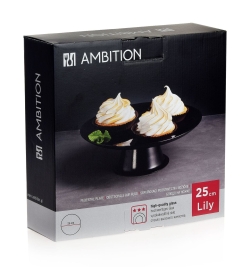 Patera na owoce ciastka czarna AMBITION Lily 25cm