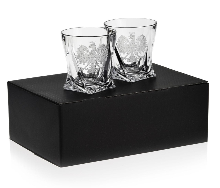Kryształowe szklanki do WHISKY 340ml POLSKA ORZEŁ