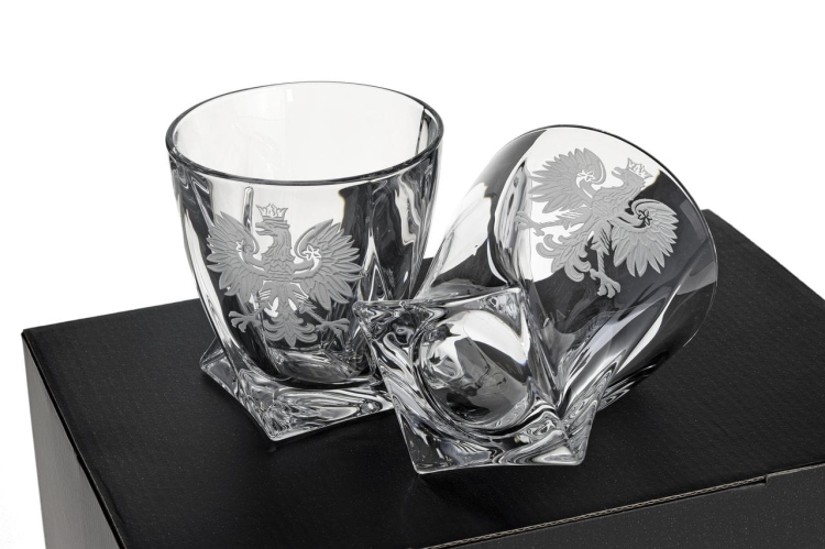 Kryształowe szklanki do WHISKY 340ml POLSKA ORZEŁ